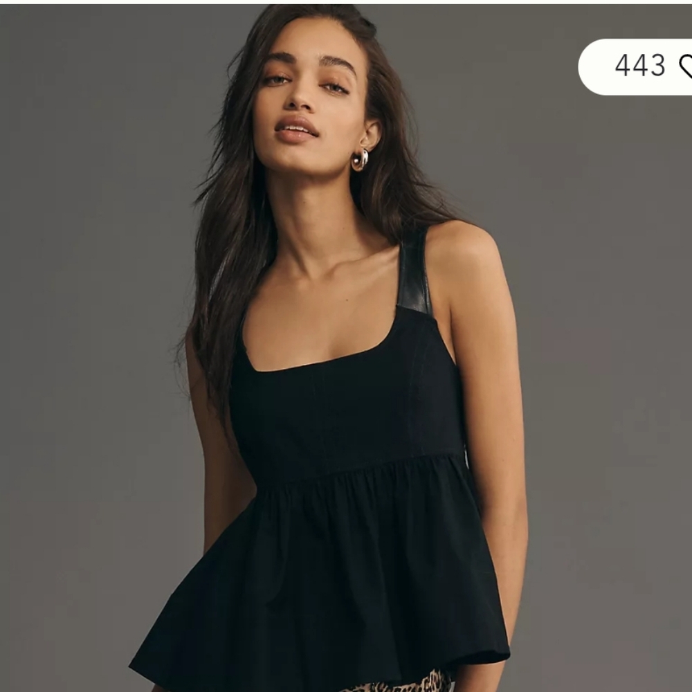 NWT Anthropologie Buckle Racer Back Babydoll Halter Top XL